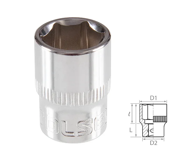 Головка торцевая стандартная шестигранная 3/8", 12 мм TOLSEN TT16312