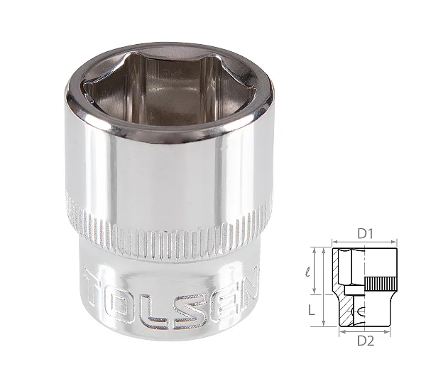 Головка торцевая стандартная шестигранная 3/8", 18 мм TOLSEN TT16318