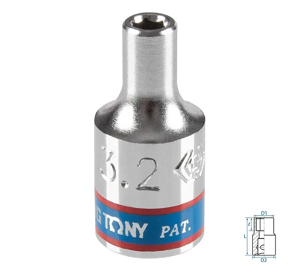 Головка торцевая стандартная шестигранная KING TONY