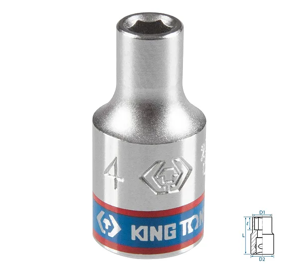 Головка торцевая стандартная шестигранная KING TONY