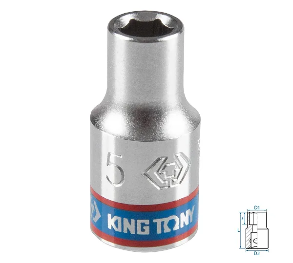 Головка торцевая стандартная шестигранная KING TONY