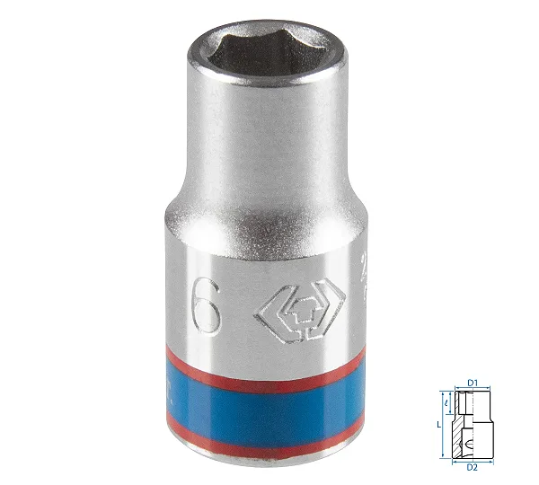 Головка торцевая стандартная шестигранная KING TONY DIN 3124
