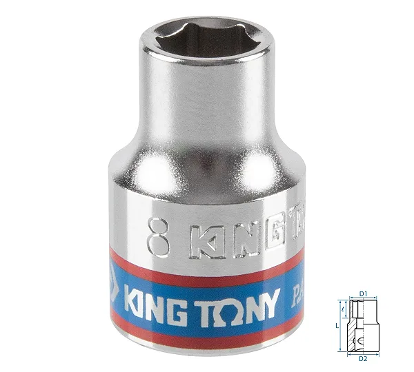 Головка торцевая стандартная шестигранная KING TONY