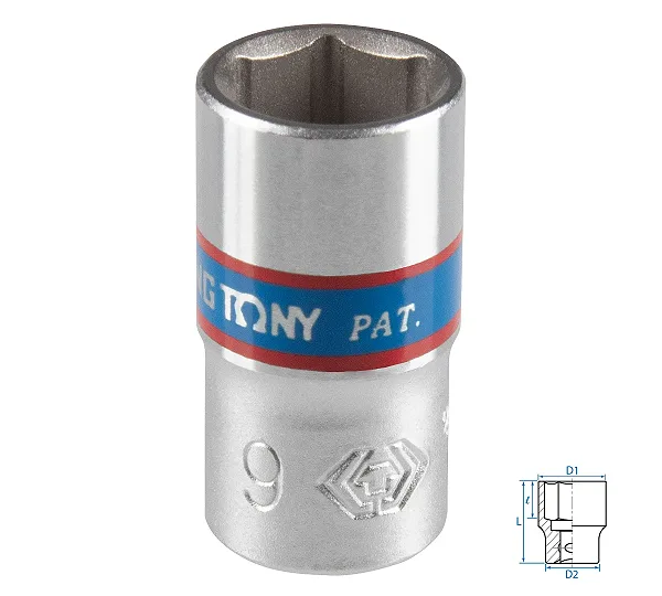 Головка торцевая стандартная шестигранная KING TONY DIN 3124