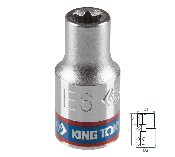 Головка торцевая TORX Е-стандарт KING TONY DIN 3120