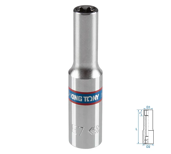 Головка торцевая TORX Е-стандарт KING TONY DIN 3120