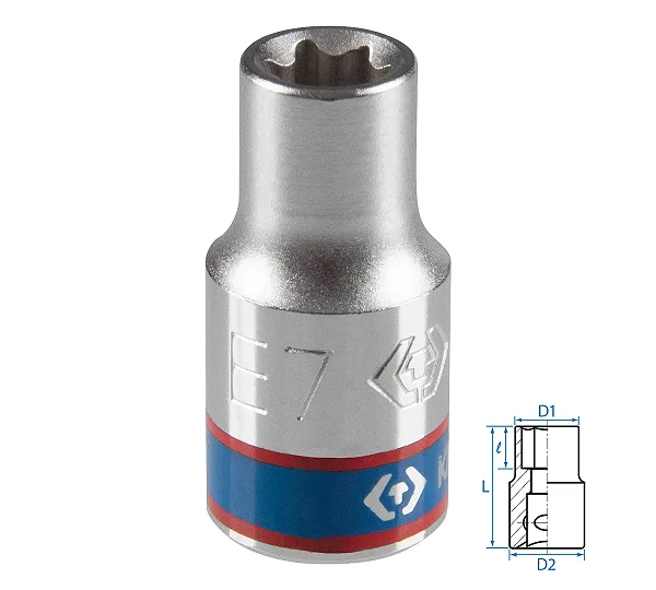 Головка торцевая TORX Е-стандарт KING TONY DIN 3120