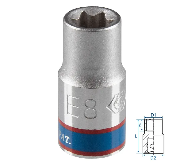 Головка торцевая TORX Е-стандарт KING TONY DIN 3120