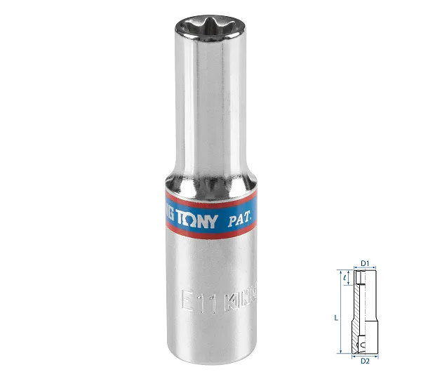 Головка торцевая TORX Е-стандарт KING TONY DIN 3120
