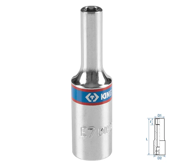 Головка торцевая TORX Е-стандарт KING TONY DIN 3120