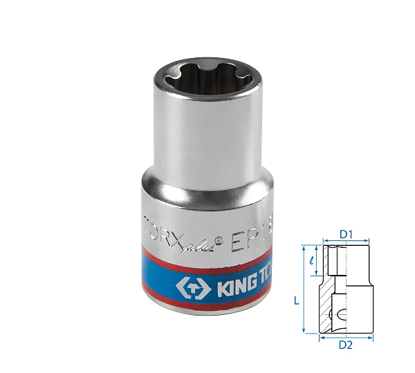 Головка торцевая TORX Plus 1/2", EP18, L = 45 мм KING TONY 433E18M