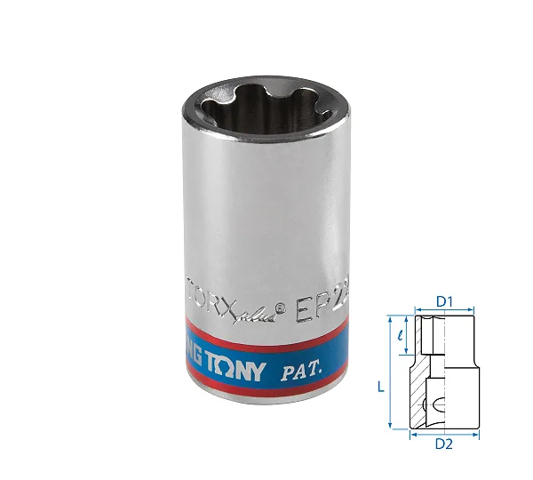 Головка торцевая TORX Plus 1/2", EP22, L = 45 мм KING TONY 433E22M