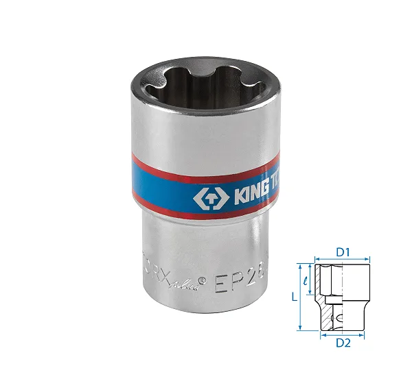 Головка торцевая TORX Plus 1/2", EP26, L = 45 мм KING TONY 433E26M