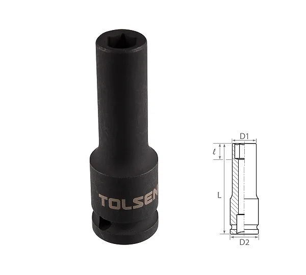 Головка торцевая ударная глубокая шестигранная 1/2", 10 мм TOLSEN TT18260