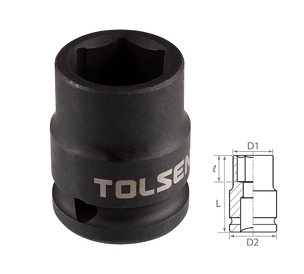 Головка торцевая ударная шестигранная 1/2", 20 мм TOLSEN TT18220