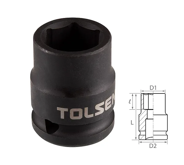 Головка торцевая ударная шестигранная 1/2", 20 мм TOLSEN TT18220