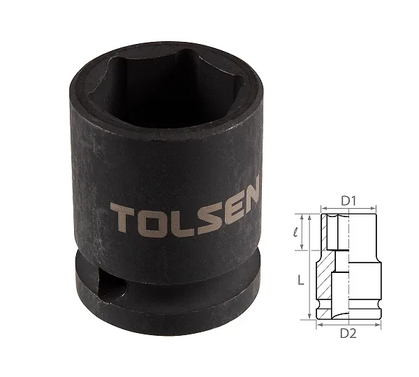 Головка торцевая ударная шестигранная 1/2", 21 мм TOLSEN TT18221