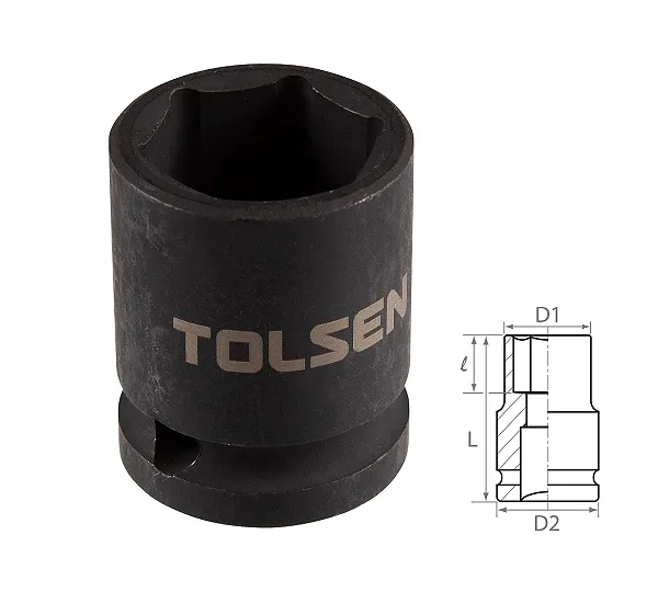 Головка торцевая ударная шестигранная 1/2", 21 мм TOLSEN TT18221