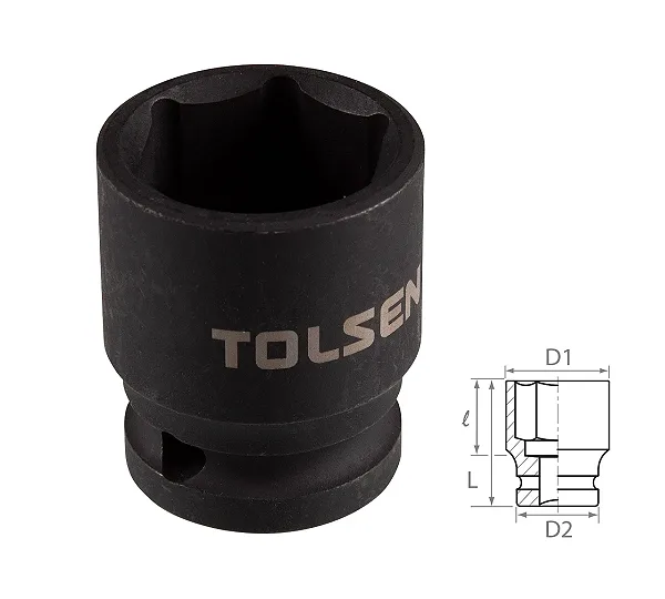 Головка торцевая ударная шестигранная 1/2", 23 мм TOLSEN TT18223