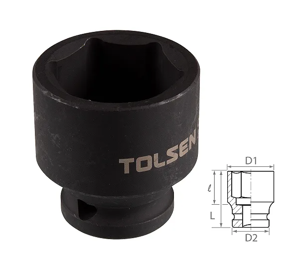 Головка торцевая ударная шестигранная 1/2", 27 мм TOLSEN TT18227