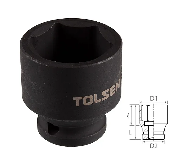 Головка торцевая ударная шестигранная 1/2", 27 мм TOLSEN TT18227