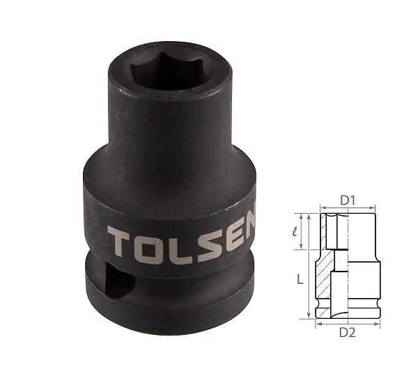 Головка торцевая ударная шестигранная 1/2", 10 мм TOLSEN TT18210