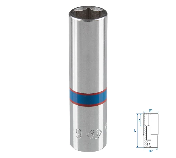 KING TONY Головка торцевая глубокая шестигранная 1/4", 9 мм  223509M