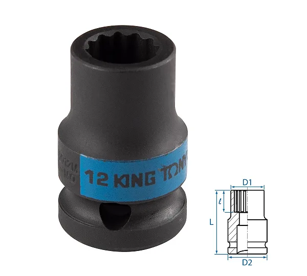 KING TONY Головка торцевая ударная двенадцатигранная 1/2", 12 мм  453012M