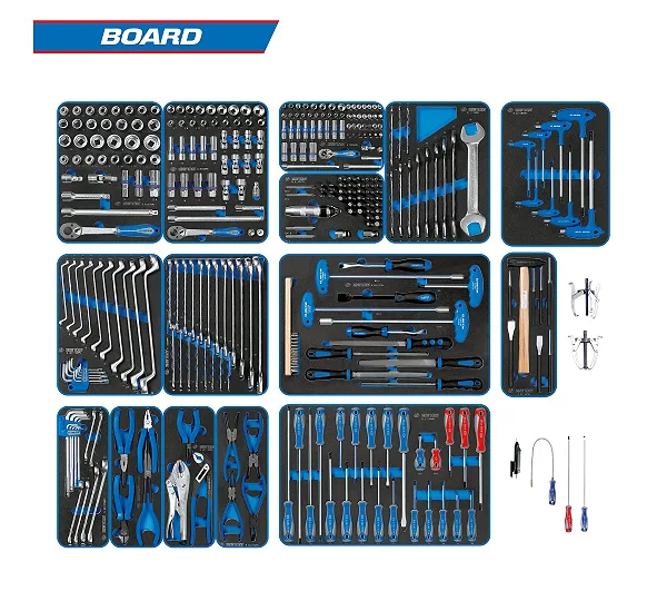 KING TONY Набор инструментов "BOARD" для тележки, 15 ложементов, 325 предметов 934-325MRVD