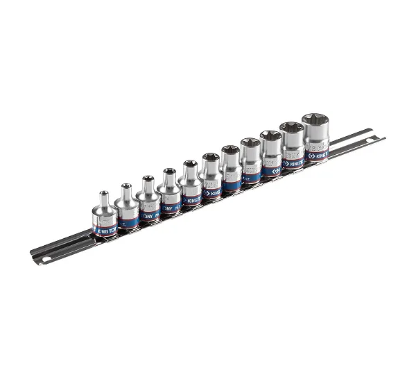 KING TONY Набор торцевых головок 3/8", TORX Е-стандарт, Е4-Е18, 11 предметов  3121PR