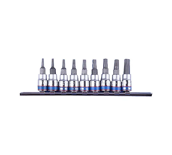 KING TONY Набор торцевых насадок 1/4", TORX, Т8-Т40 мм, L = 37 мм, 9 предметов  2109PR