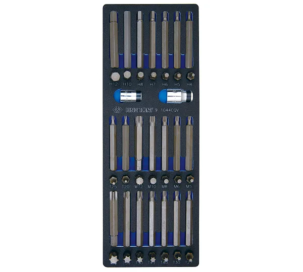 KING TONY Набор вставок (бит) 10 мм, TORX, SPLINE, HEX, ложемент, 44 предмета 9-1044CQV
