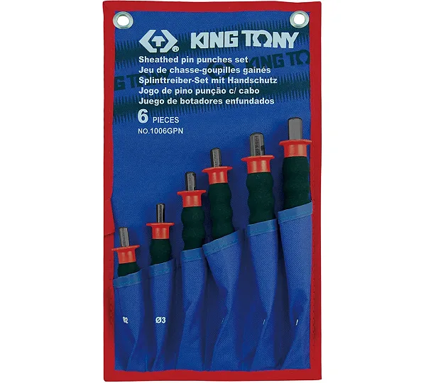 KING TONY Набор выколоток с протектором, чехол из теторона, 6 предметов 1006GPN