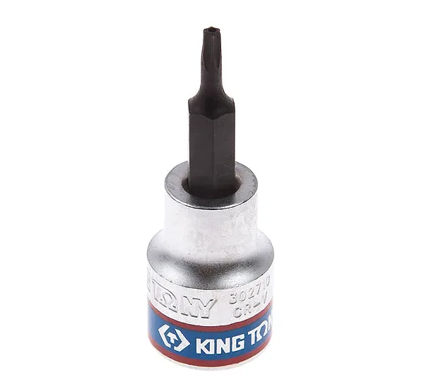 KING TONY Насадка (бита) торцевая 3/8", TORX, T10, L = 50 мм, с отверстием  302710