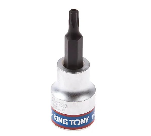 KING TONY Насадка (бита) торцевая 3/8", TORX, T20, L = 50 мм, с отверстием  302720