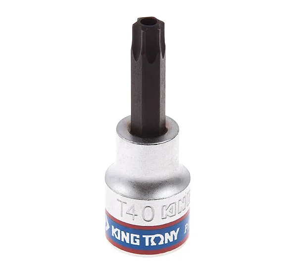 KING TONY Насадка (бита) торцевая 3/8", TORX, T40, L = 50 мм, с отверстием  302740