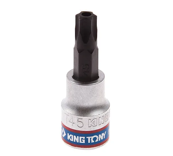 KING TONY Насадка (бита) торцевая 3/8", TORX, T45, L = 50 мм, с отверстием  302745