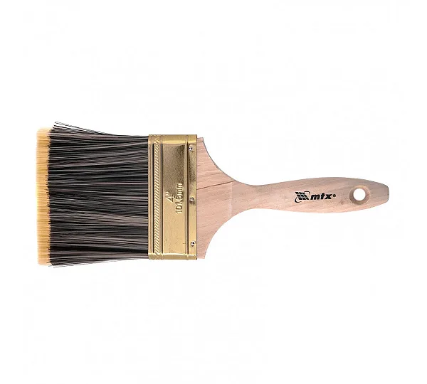 Кисть плоская Golden 4", искусственная щетина, деревянная ручка MTX
