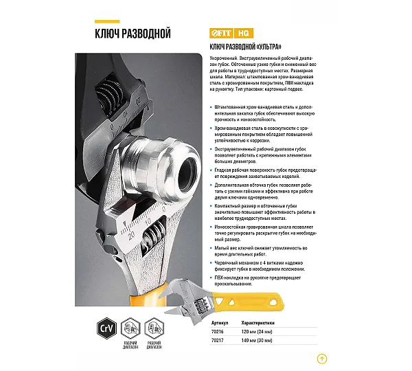 Ключ разводной FIT