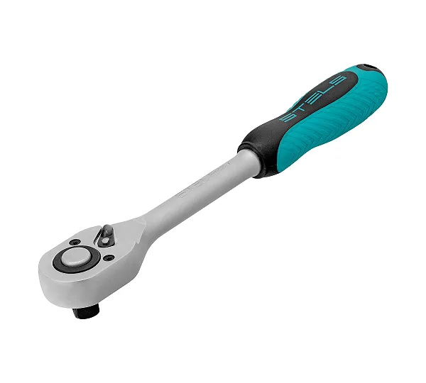 Ключ-трещотка 1/2", CrV, 72 зуба, с быстрым сбросом, матовый хром Stels
