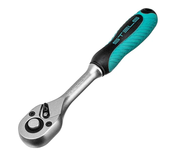Ключ-трещотка 1/4", CrV, 72 зуба, с быстрым сбросом, матовый хром Stels