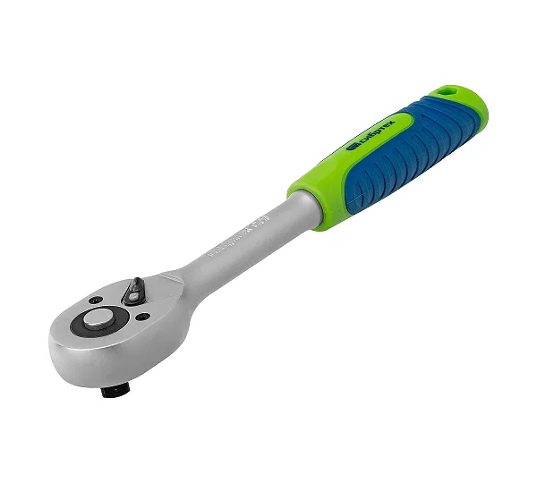 Ключ-трещотка 3/8", 45 зубьев, с быстрым сбросом, матовый хром Сибртех