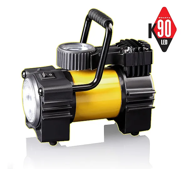 Компрессор автомобильный, портативный, фонарь КАЧОК К90 LED