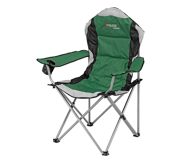 Кресло складное с подлокотниками и подстаканником, 60 х 60 х 110/92 см, Camping Palisad