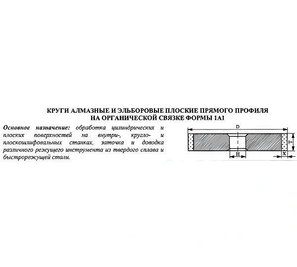 Круг алмазный 1А1(плоский прямого профиля) 100х10х5х20 SSD-2(АС4) 80/63 100% В2-01 66,0 кар. CNIC