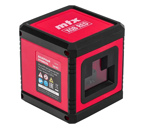 Лазерный уровень XQB RED Basic SET, 10 м, красный луч, батарейки, резьба 1/4" MTX