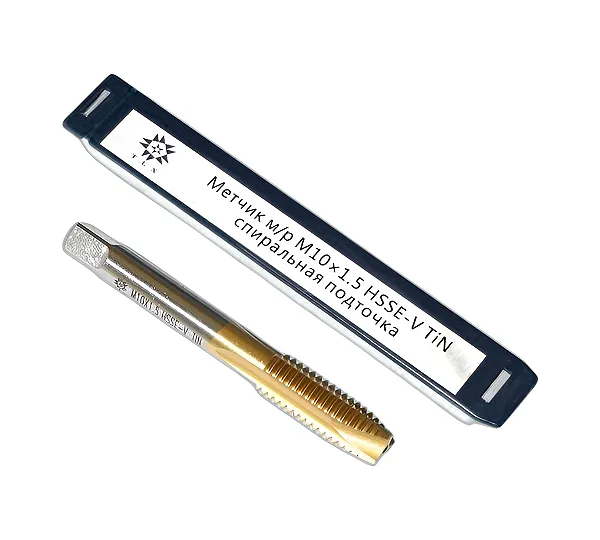 Метчик М10,0 (1,5) м/р.HSSЕ-V (GV3) спиральная подточка, покрытие TiN ISO 529 TLX