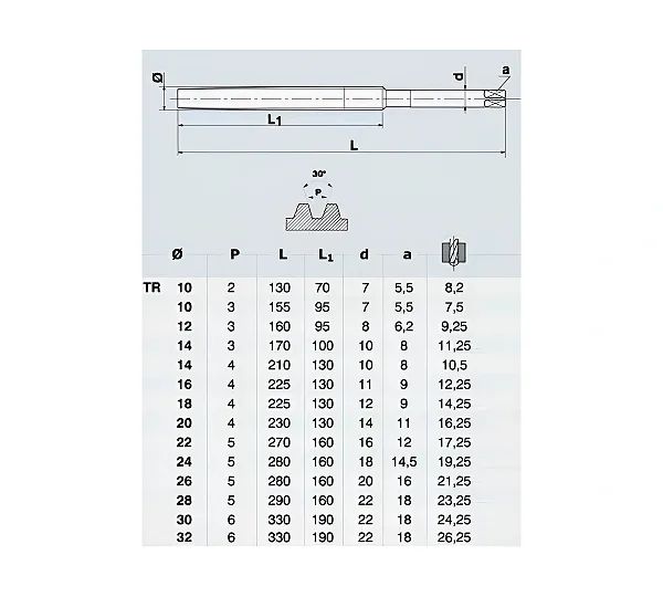 Метчик TR24,0х5,0 м/р.Р6АМ5 для трапецеидальной резьбы DIN 103 CNIC