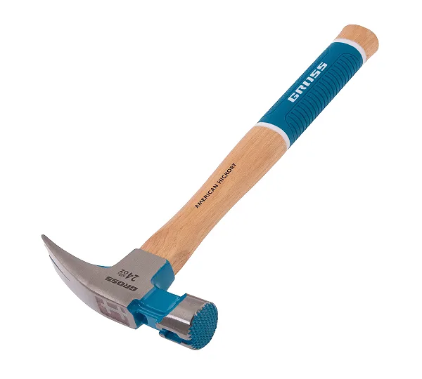 Молоток-гвоздодер, 680 г, угол 75, магнит, обрезиненная рукоятка AMERICAN HICKORY GROSS