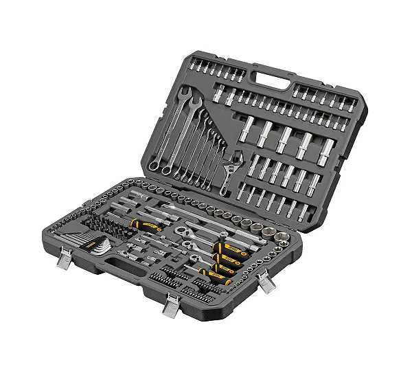 Набор инструментов, 1/2", 1/4", 3/8", CrV, S2, пластиковый кейс, 216 предметов Denzel